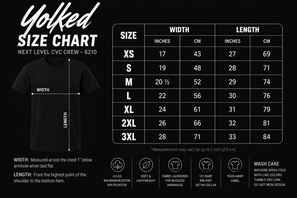 Yolked Apparel Shirt – Optical Illusion Typography Tee, Graphic T-Shirt, Repeating Text Unisex Streetwear
