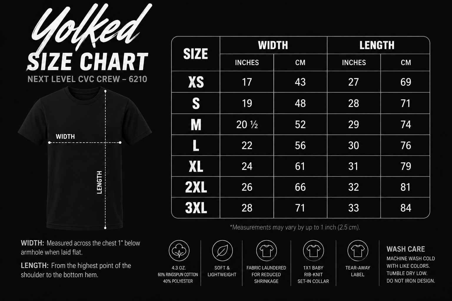 Yolked Apparel Shirt – Optical Illusion Typography Tee, Graphic T-Shirt, Repeating Text Unisex Streetwear
