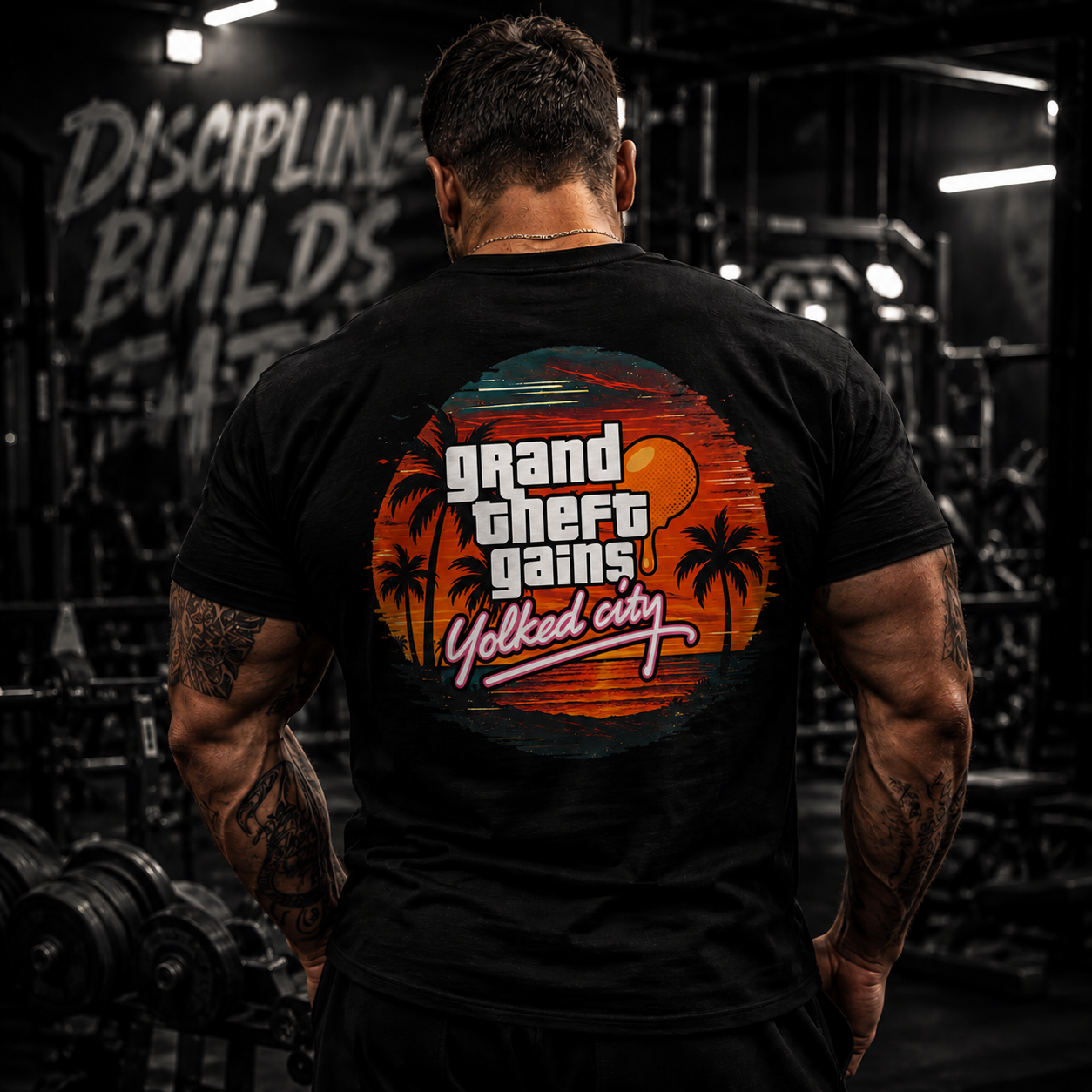 Grand Theft Gains - Yolked City Graphic Tee