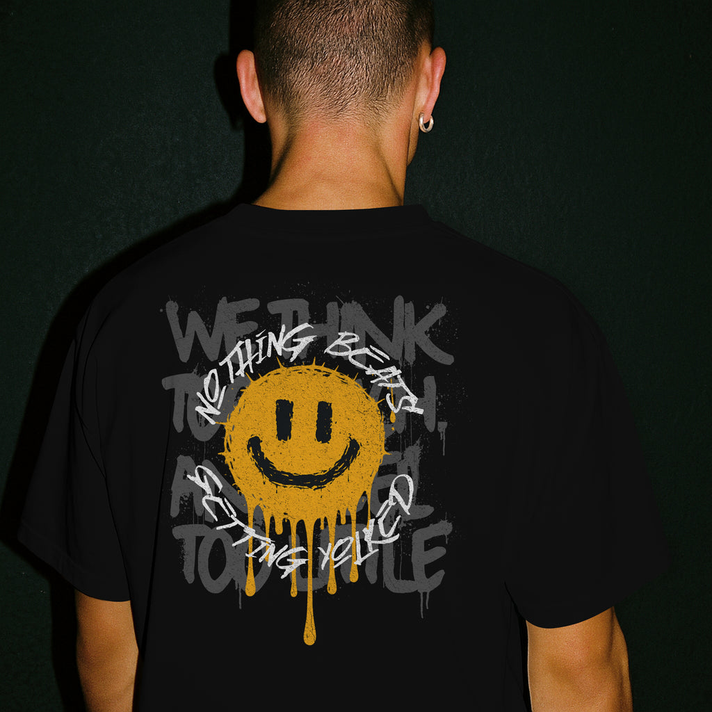 Nothing Beats Getting Yolked – Drip Smiley Graphic Tee