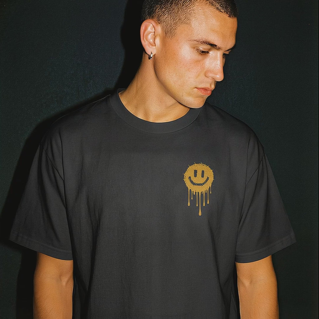 Nothing Beats Getting Yolked – Drip Smiley Graphic Tee